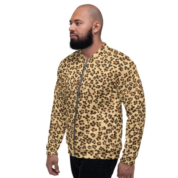 LEOPARD PATTERN Unisex Bomber Jacket. - Picture 2 of 6